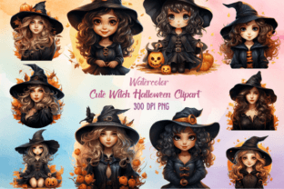 Cute Witch Halloween Girl PNG Clipart Graphic by MERCH ART · Creative ...