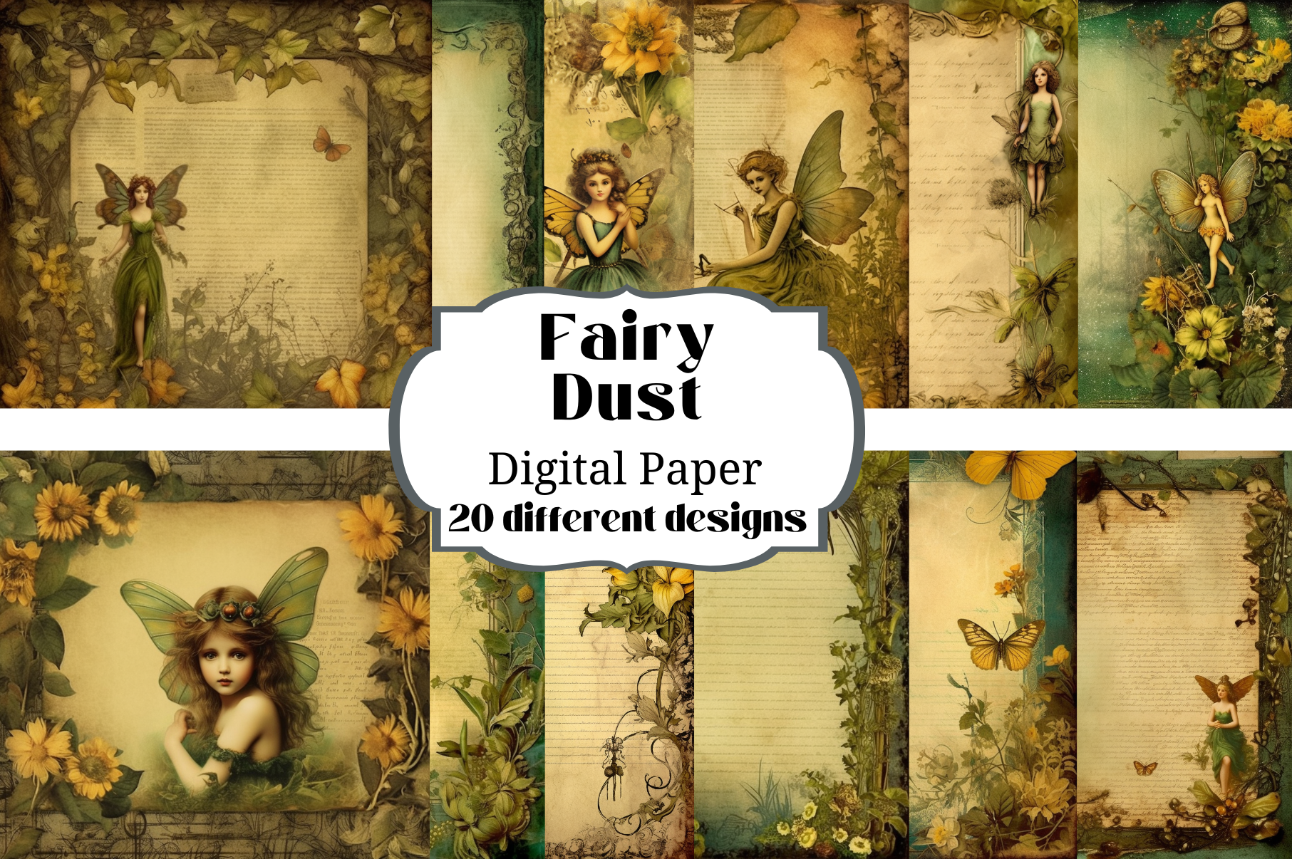 Fairy Dust Faerie Digital Journal Paper Graphic by Laura Beth Love ...