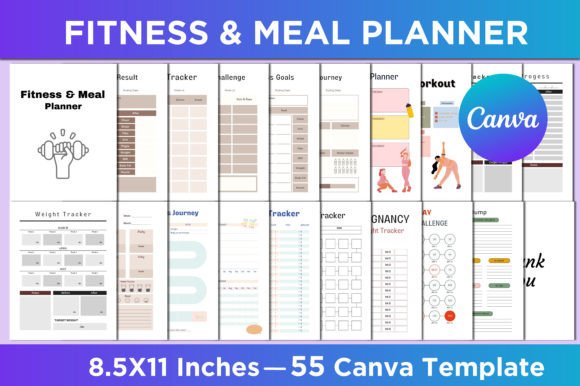 Fitness & Meal Planner Canva Interior