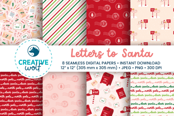 Letters to Santa Seamless Patterns