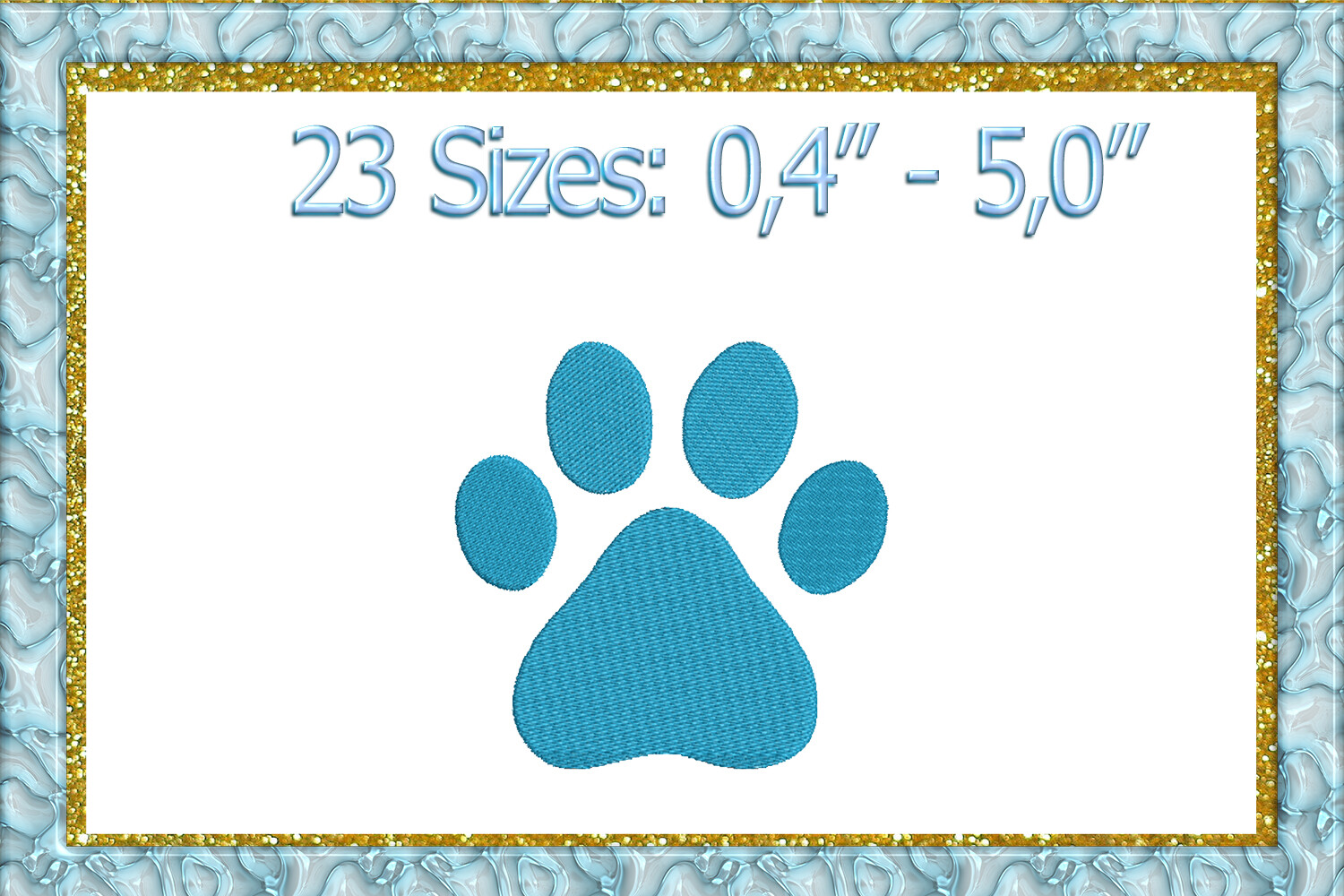 Paw Print Machine Embroidery Design