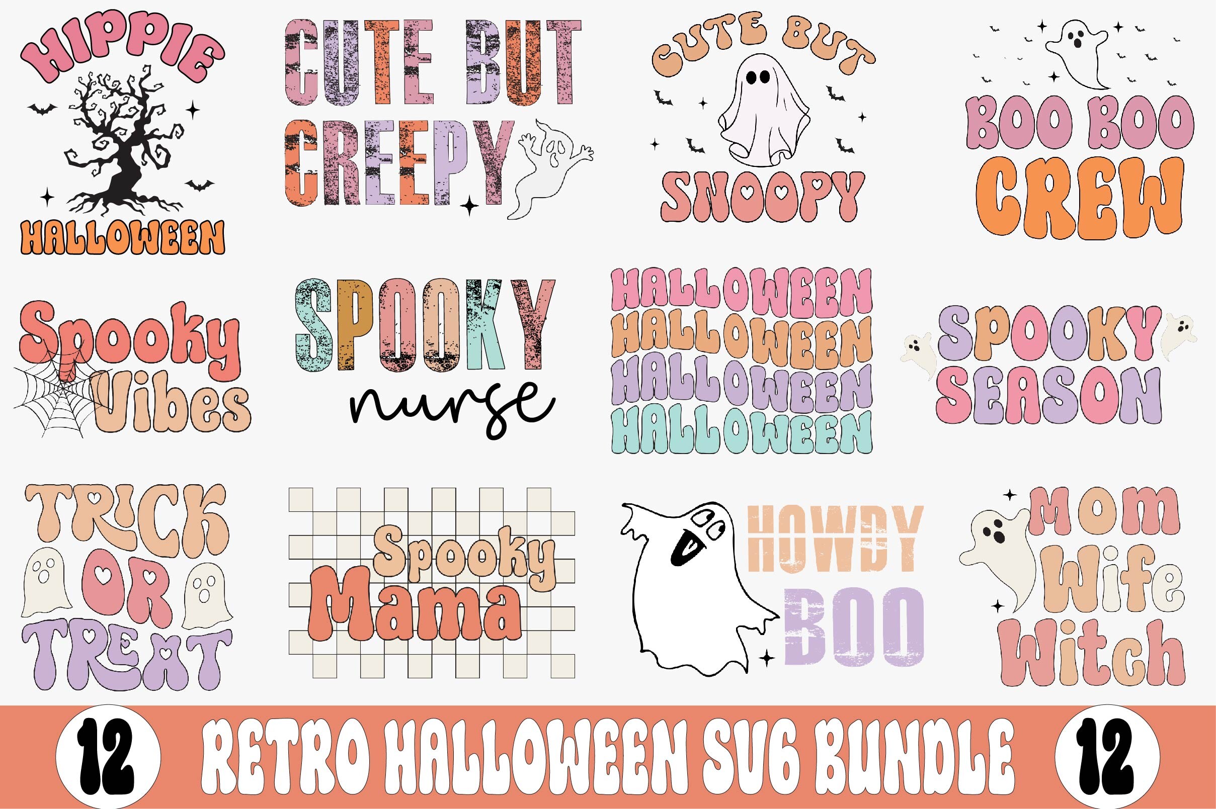 Retro Halloween SVG Bundle Graphic by designking · Creative Fabrica
