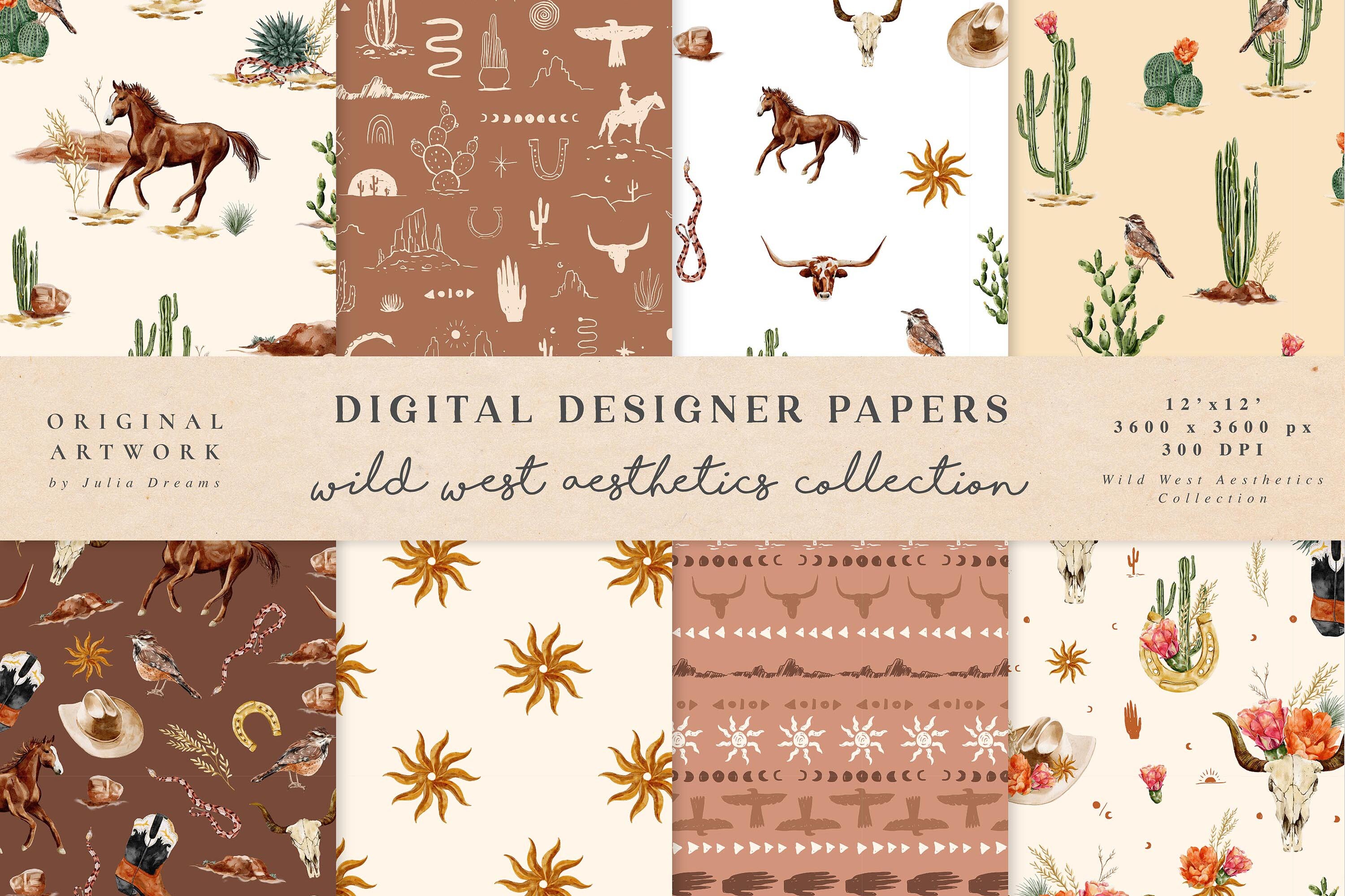 Wild West Seamless Patterns Western