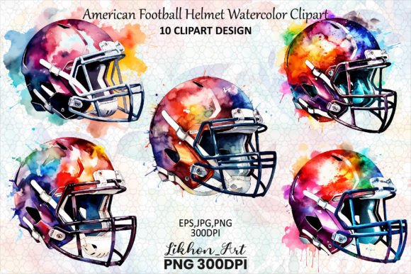 American Football Helmet Watercolor Clip Graphic by likhon_art Creative Fabrica American Football Helmet Watercolor Clip Graphic by likhon_art Creative Fabrica