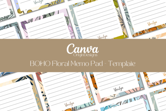 Canva Editable BOHO Memo Pad Template