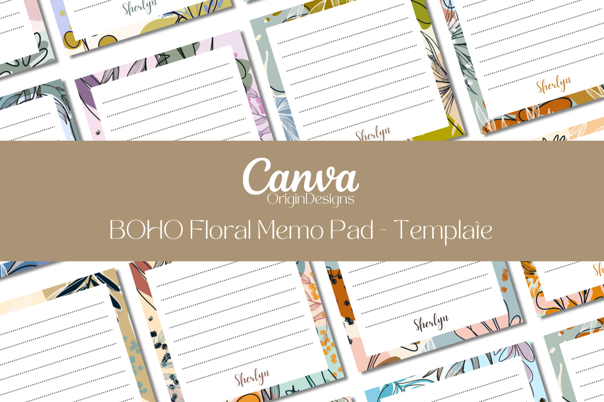 Canva Editable BOHO Memo Pad Template
