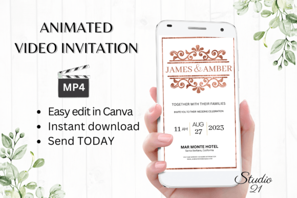 Minimalist Wedding Invitation W8926
