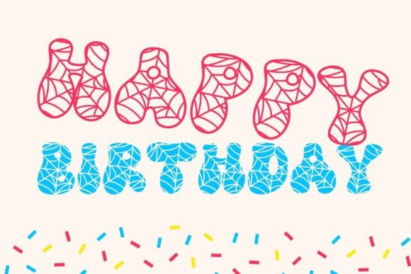 Retro Spider Web Font PNG with transparent background - Preview 1