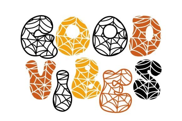 Retro Spider Web Font PNG with transparent background - Preview 2