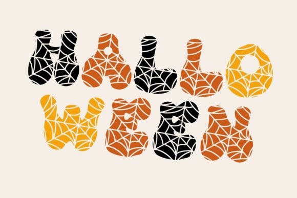 Retro Spider Web Font PNG with transparent background - Preview 3