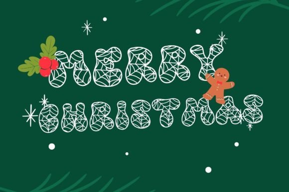 Retro Spider Web Font PNG with transparent background - Preview 4