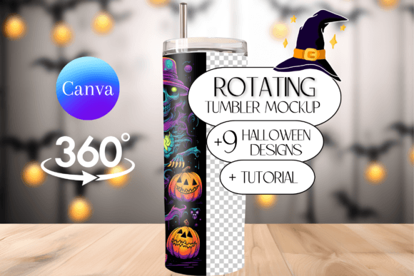Rotating Tumbler Mockup Canva Template