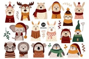 Winter Animals Clipart Graphic by JulzaArt · Creative Fabrica