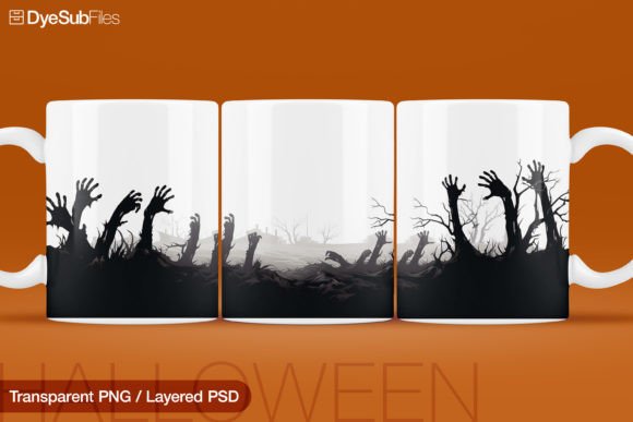 Zombie Halloween Coffee Mug Wrap TPSD