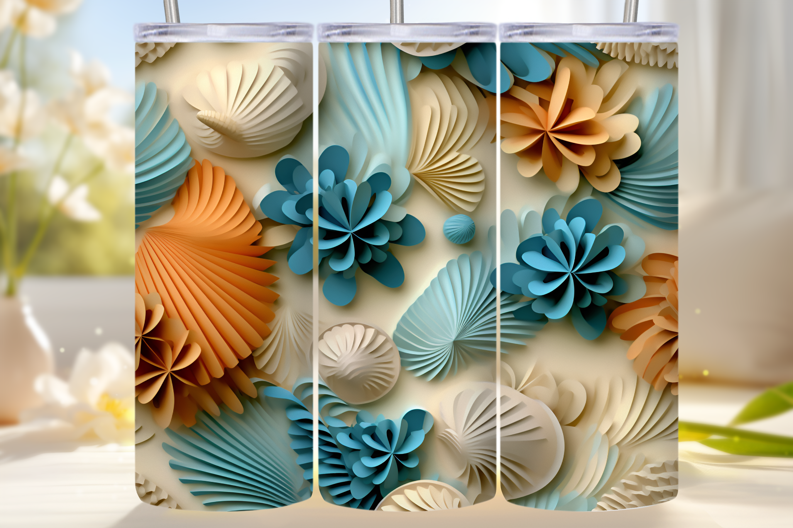 3dpaper Seashell on the Sand Tumbler20oz Graphic by svgstudiofiles ...