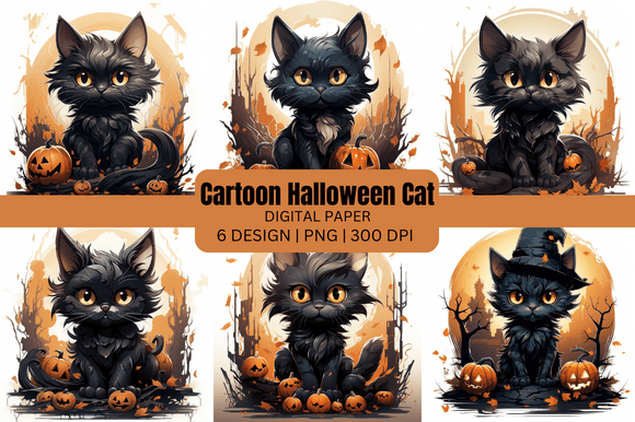 Watercolor Halloween Cute Digital Paper Graphic by GOOBOAT · Creative ...