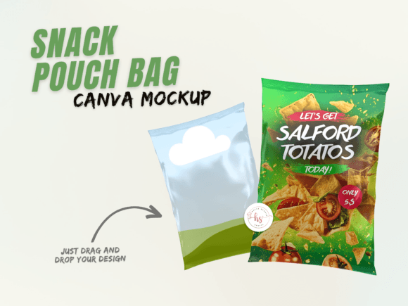 Chip Snacks Canva Food Pouch Bag Mockup