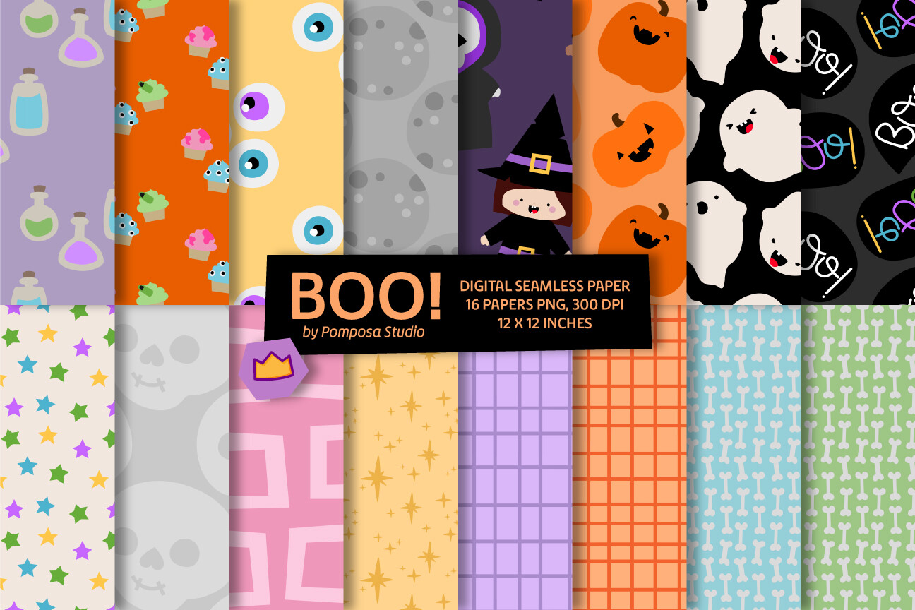 Cute Halloween Seamless Papers Graphic by Pomposa Studio · Creative Fabrica
