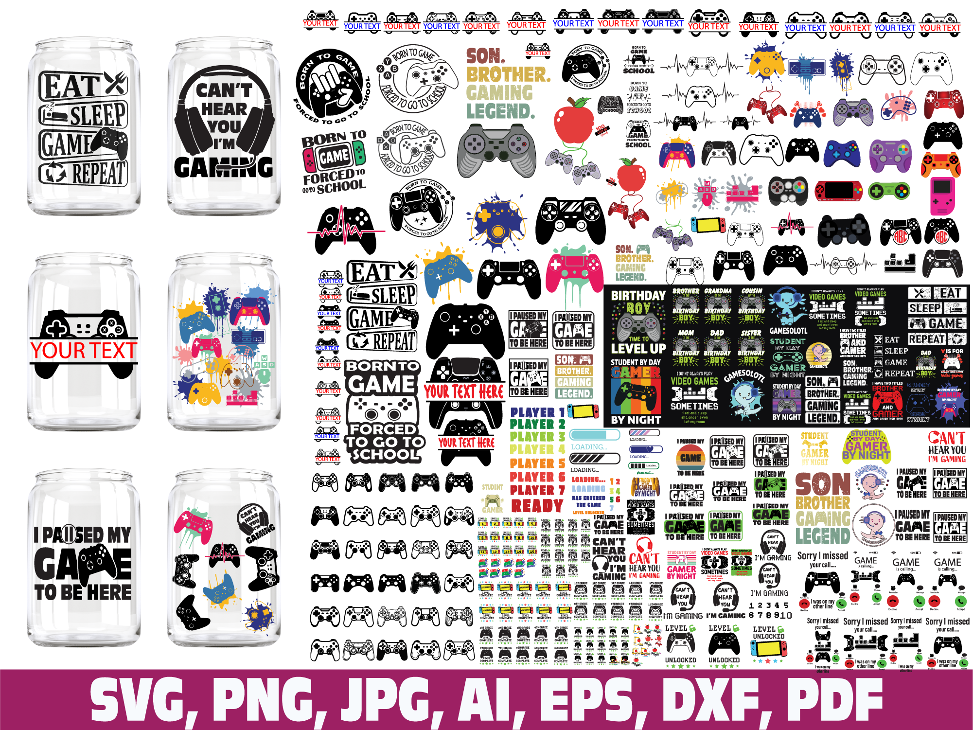 Gamer Video Games Libbey Can Glass Wrap