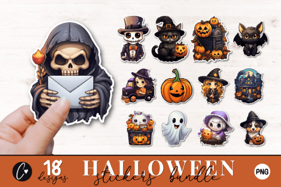 Halloween Sticker PNG Bundle