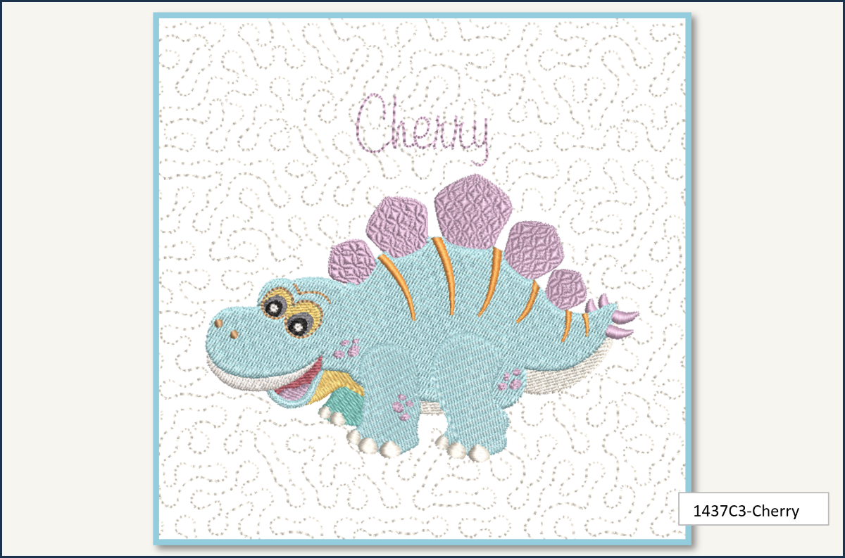 My Dino Buddies Quilt - Cherry Block