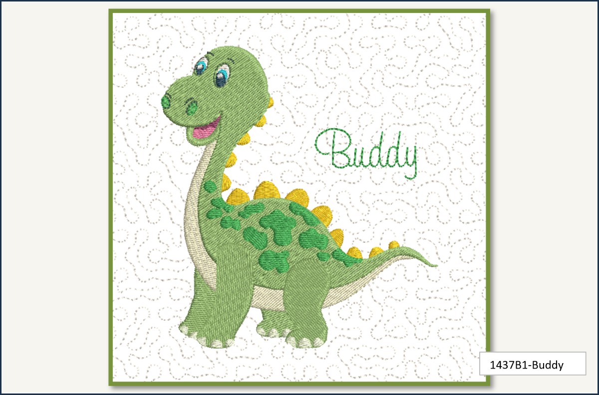 My Dino Quilt Block - Buddy Block