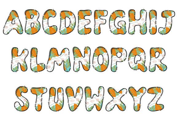 Nature Leaf Font PNG with transparent background - Preview 1