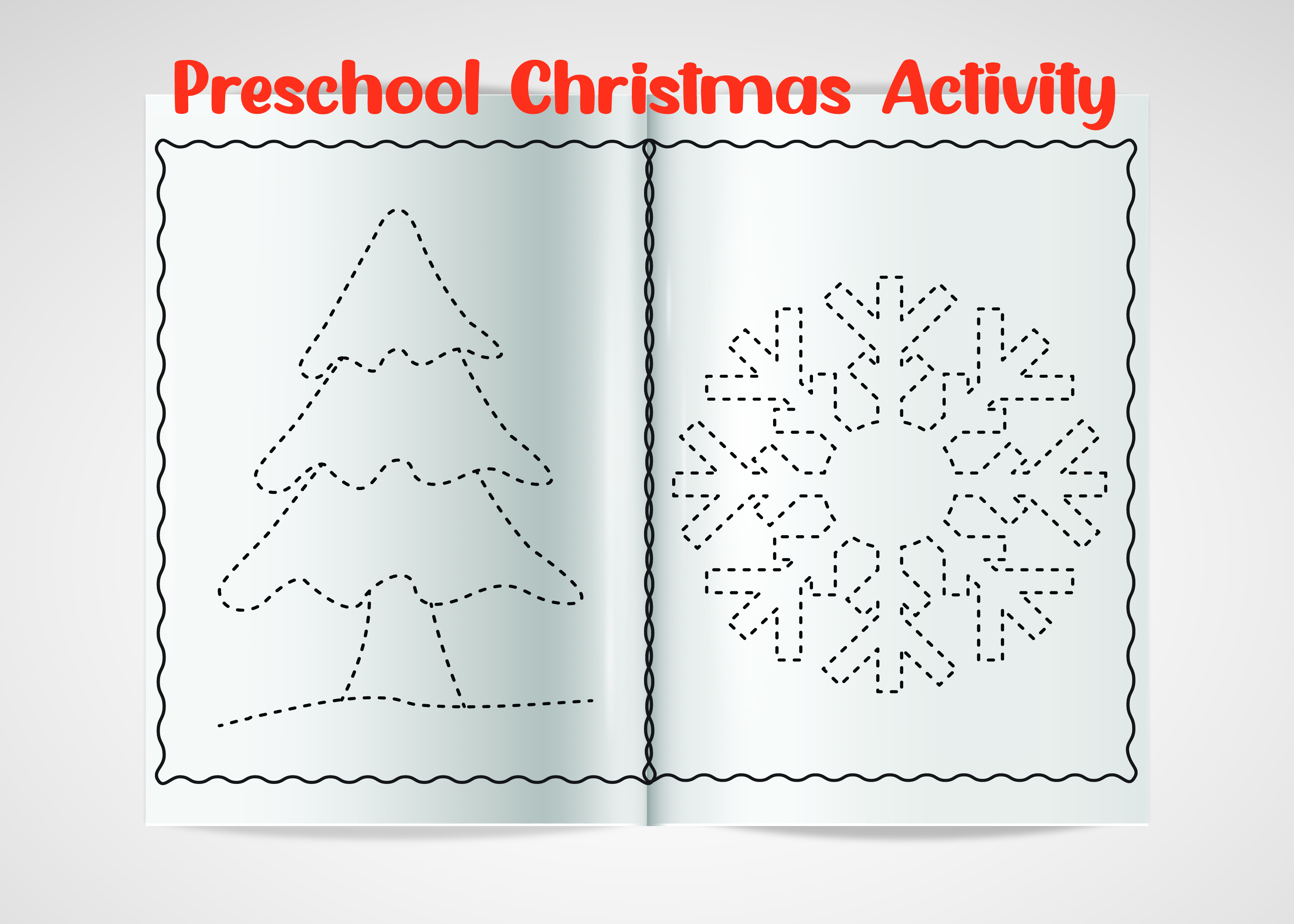 Preschool Christmas Activity Trace,color