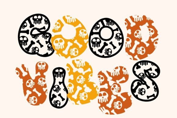 Retro Skeleton Font PNG with transparent background - Preview 1