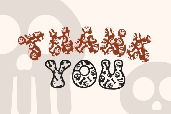 Retro Skeleton Font PNG with transparent background - Preview 5