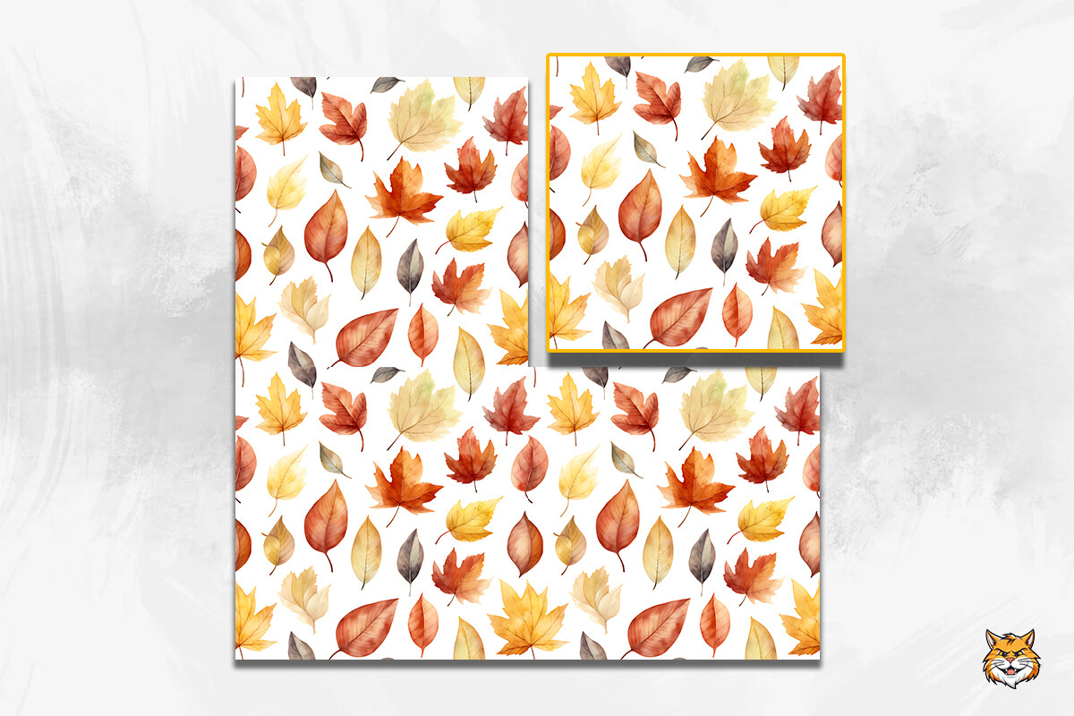 Autumn Leaves Seamless Pattern Graphic by Meow.Backgrounds · Creative ...