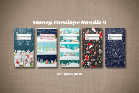 Christmas Cash Envelope4 Gráfico Plantillas de Impresión Por Origin Designs PH