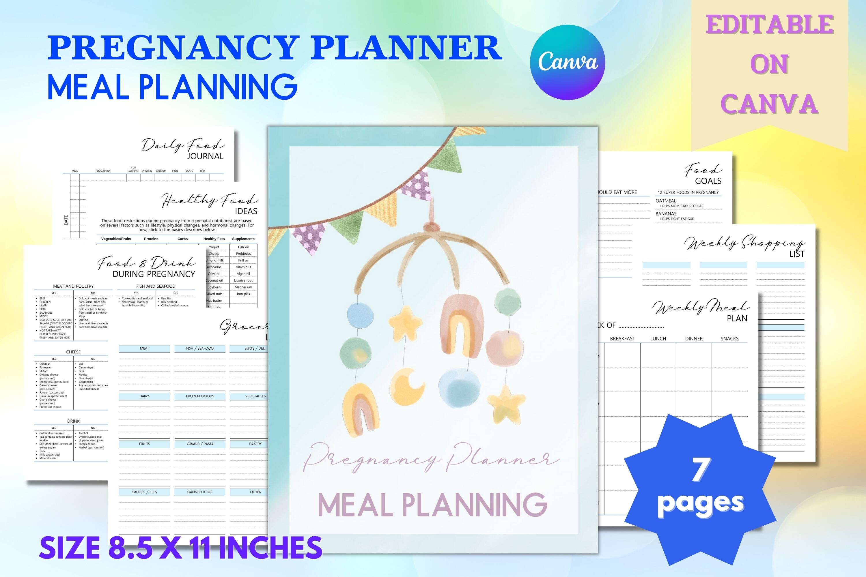 Editable Pregnancy Planner-Meal Planning