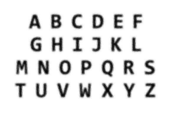 Halftone Font PNG with transparent background - Preview 1