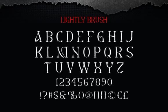 Lightly Brush Font PNG with transparent background - Preview 3