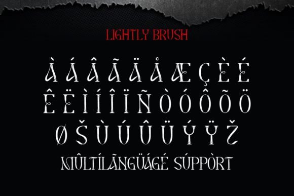 Lightly Brush Font PNG with transparent background - Preview 6