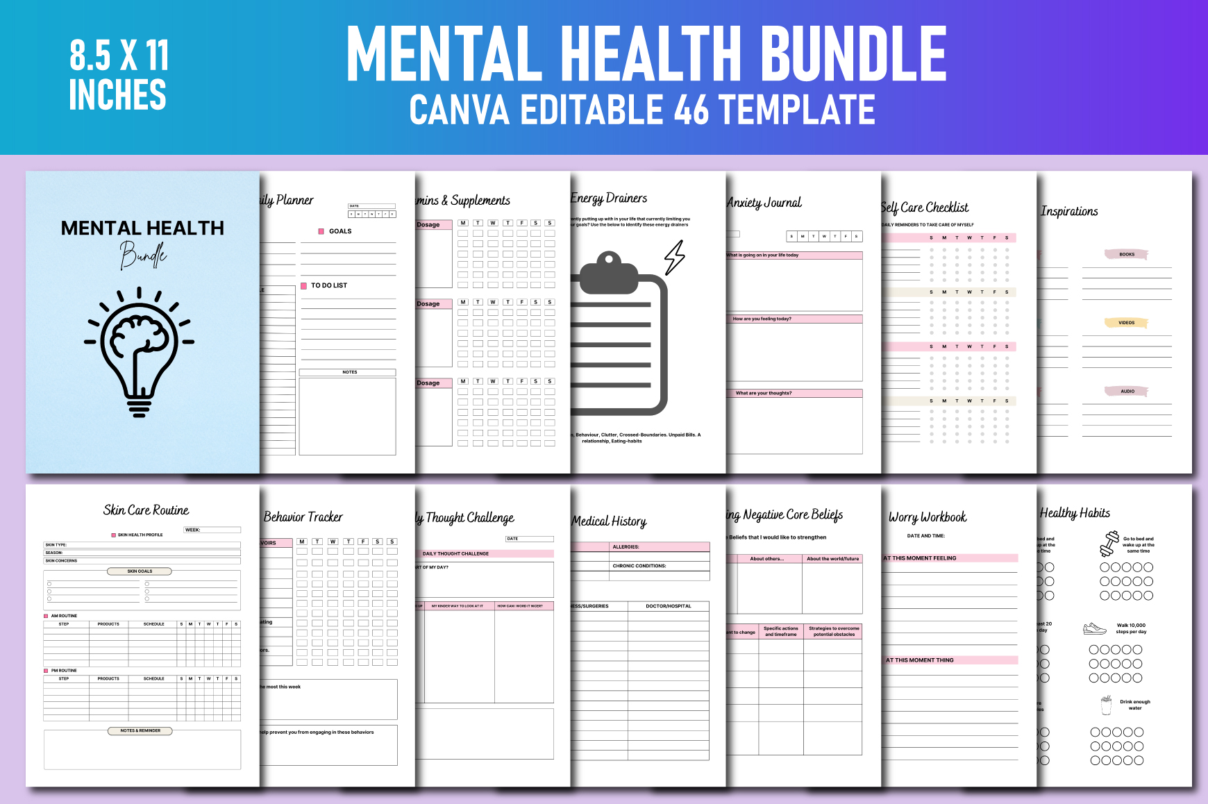 Mental Health Bundle Canva KDP Graphic by Lavlu Creative Zone ...