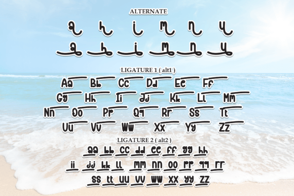 Ocean Beach Font PNG with transparent background - Preview 6