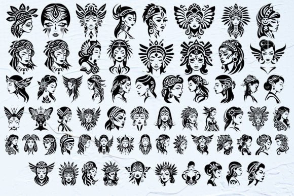 Pin-up Tribal Girl Font PNG with transparent background - Preview 1