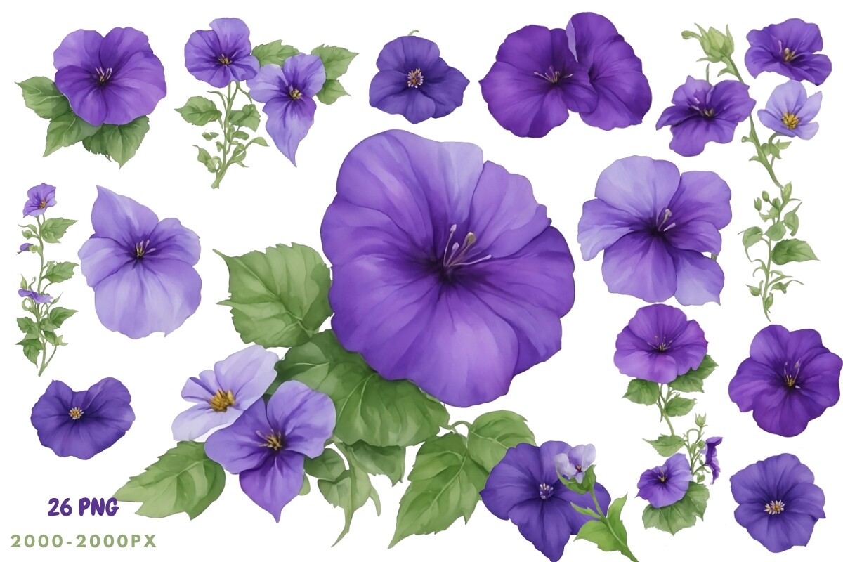 Purple Morning Glory Graphic by nuiiko · Creative Fabrica