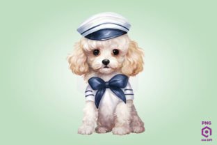 Sailor Poodle Dog Clipart Graphic by Quoteer · Creative Fabrica