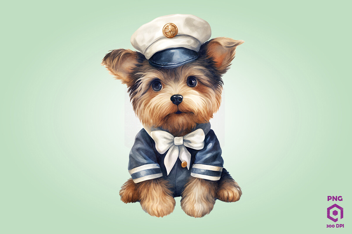 Sailor Yorkshire Terrier Dog Clipart Graphic by Quoteer · Creative Fabrica
