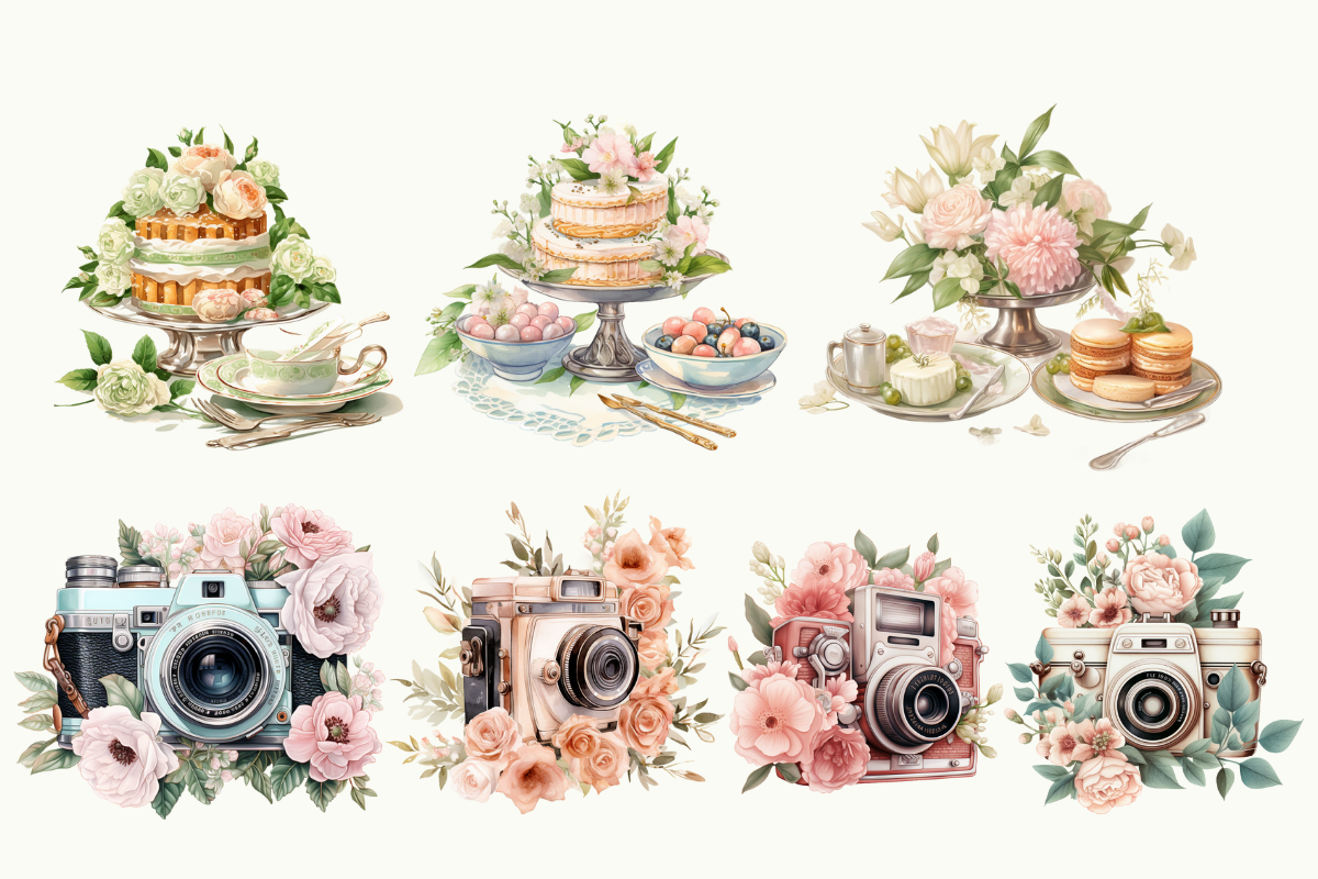 Vintage Wedding Clipart | +90 PNG - photo 4