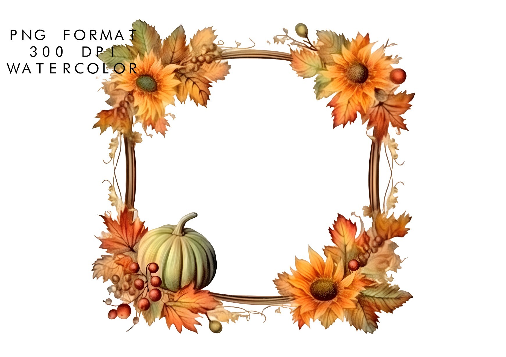 Watercolor Autumn Frame Clipart Graphic by WatercolorByKr · Creative ...