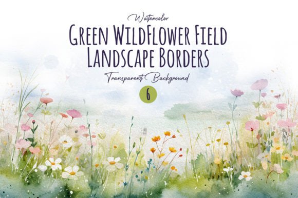 WatercolorWildFlowerFieldBloomBorders