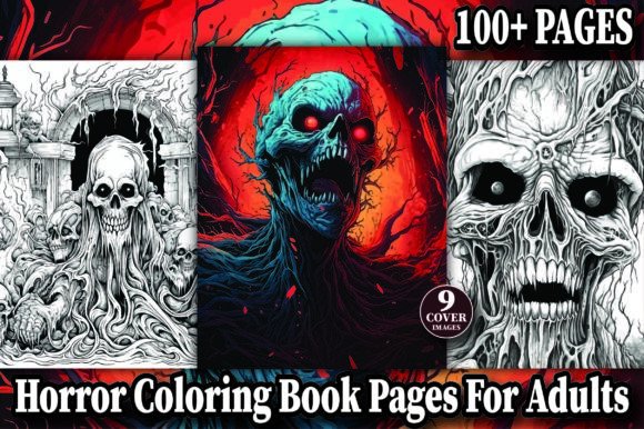 100+ Horror Coloring Pages for Adult KDP