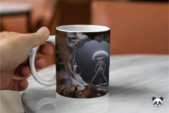 3D Alien Mug Wrap Sublimation Graphic by Pandastic  Creative Fabrica