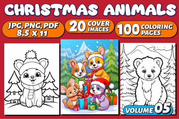 Christmas Animal Coloring Pages for Kids