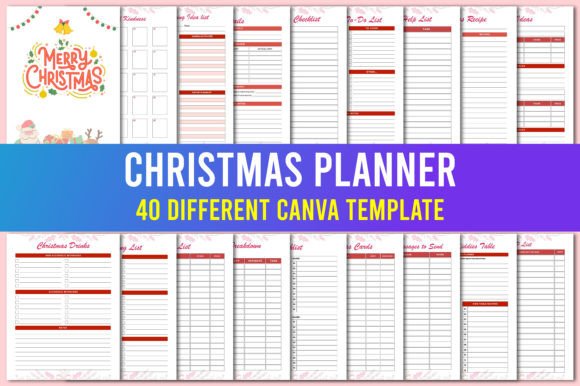 Editable Christmas planner Canva template for seasonal organization