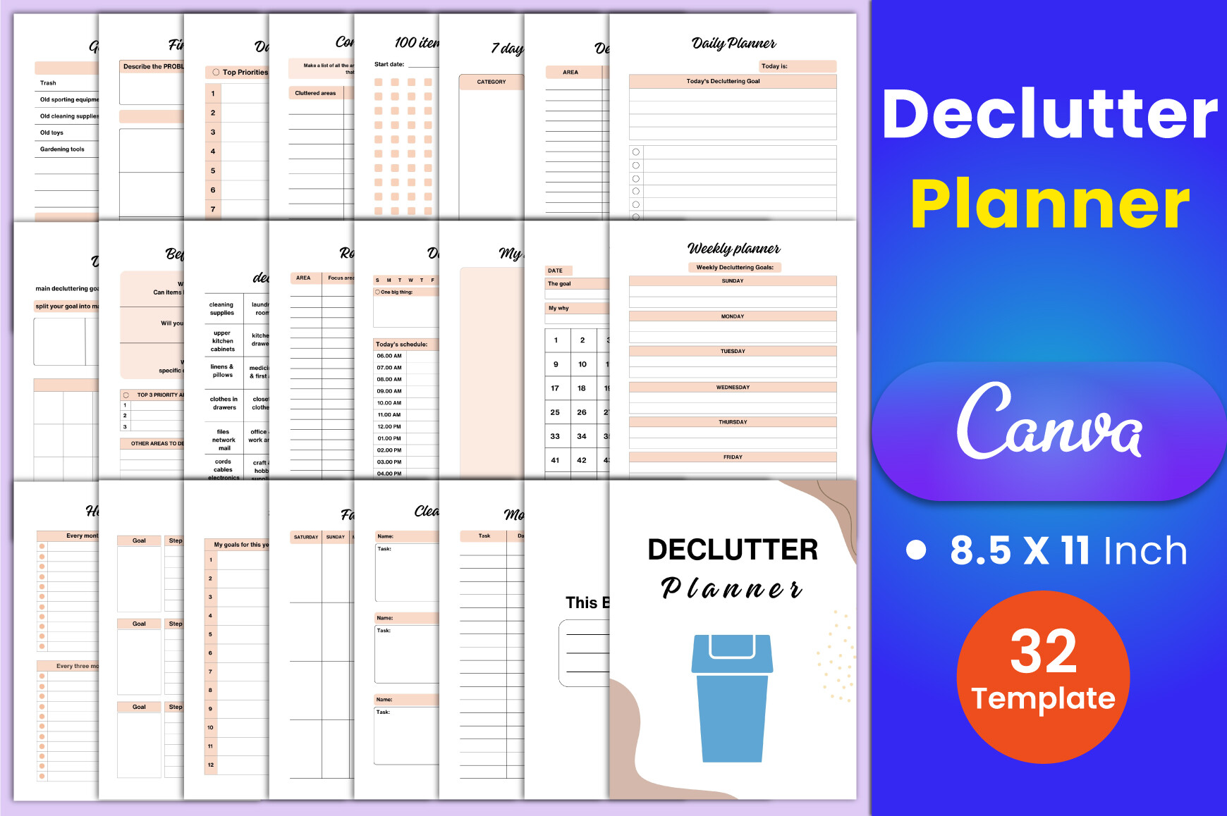 Declutter Planner Canva Interior